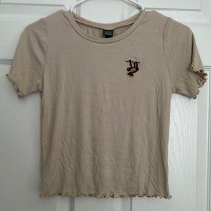 Wild Fable Sloth Ruffle Edge Crop Top Size M